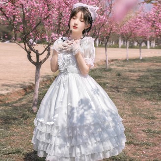 Dream Mirror Classic Lolita Style Dress OP by Withpuji (WJ58)